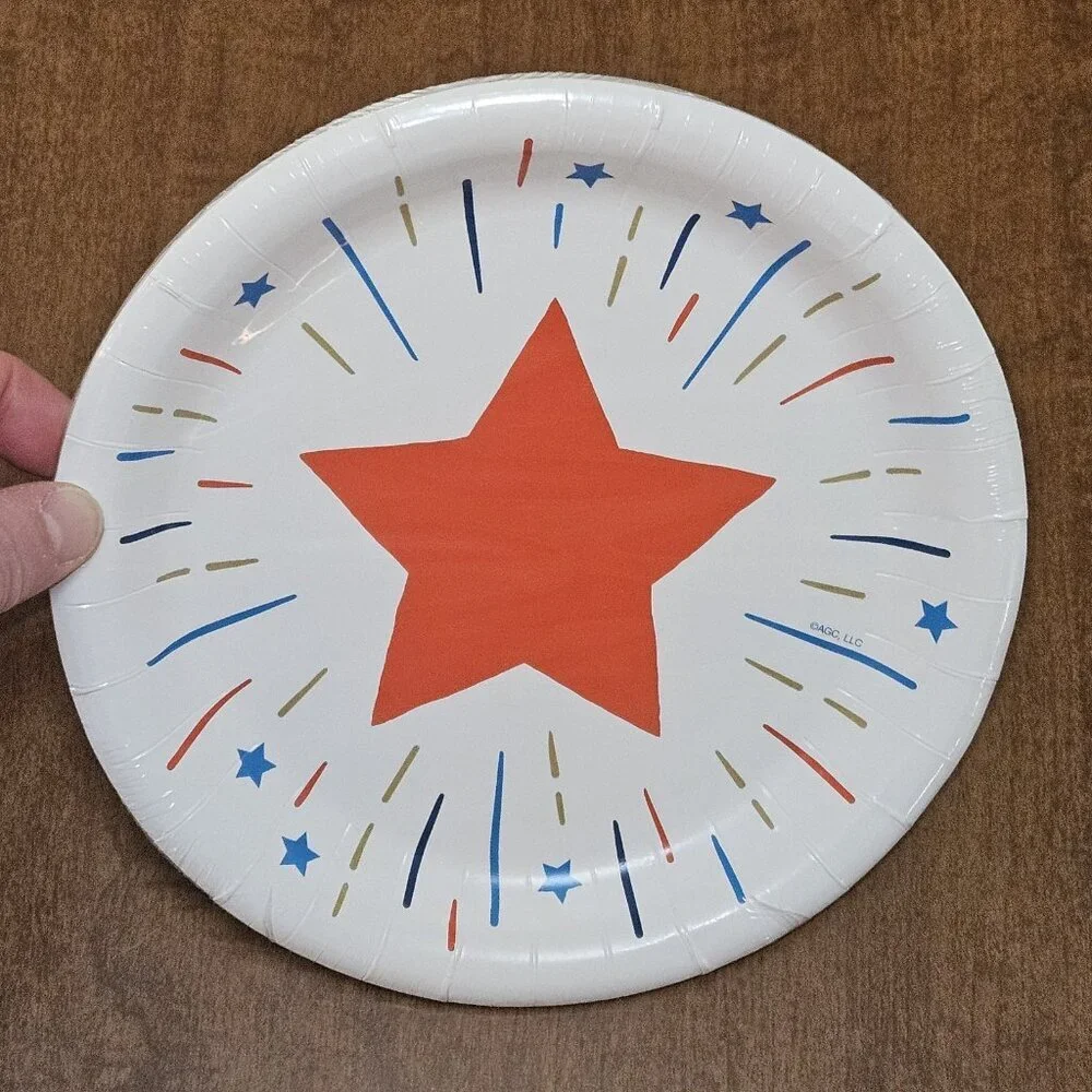 NEW 3 Pkgs Summer Paper Plates Lot Pineapple Popsicles Stars 4th July Picnic